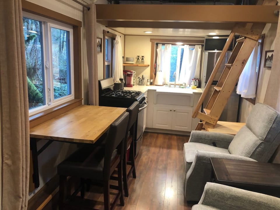 Dining table folder down to provide more space