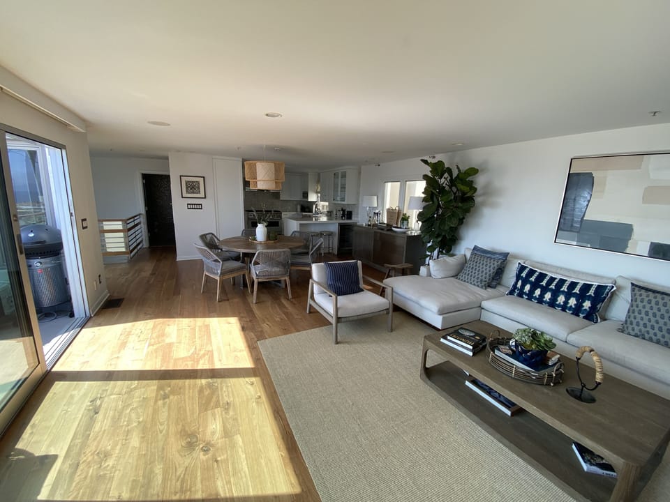 Great Room. Kitchen/Dining Room/Living Room, Balcony, TV, Sonos. Third Floor.