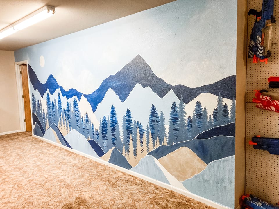 Basement wall mural