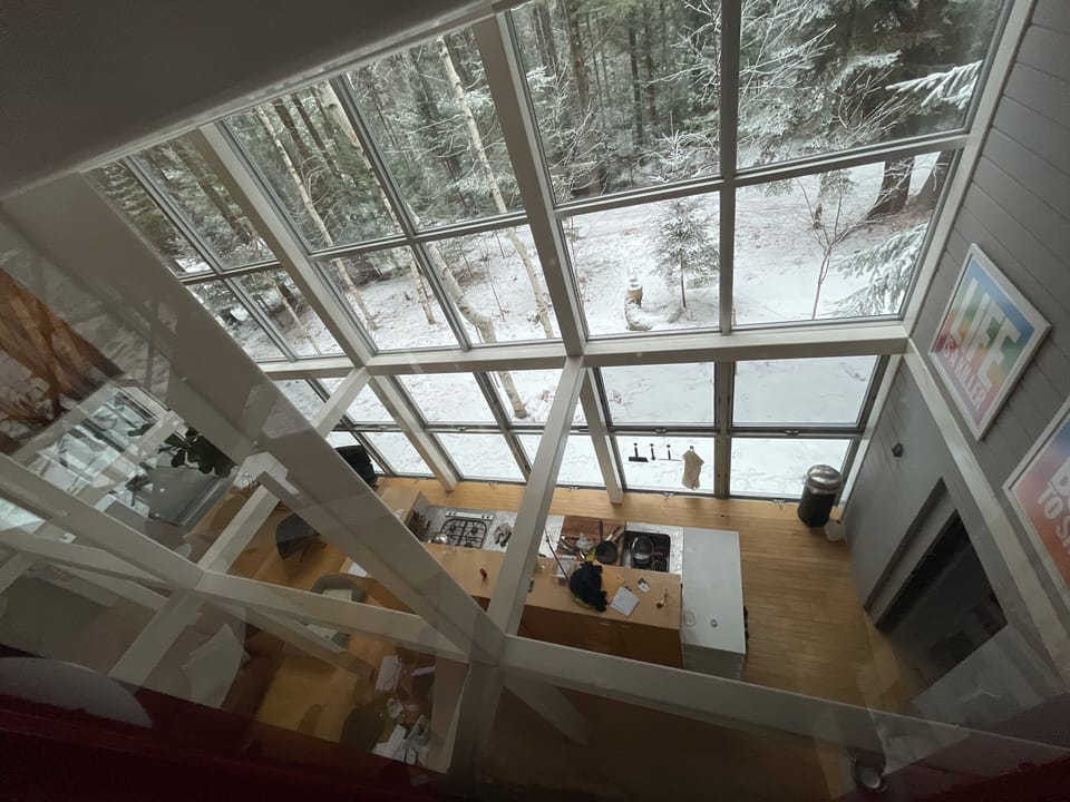 A winter view on the kitchen island.