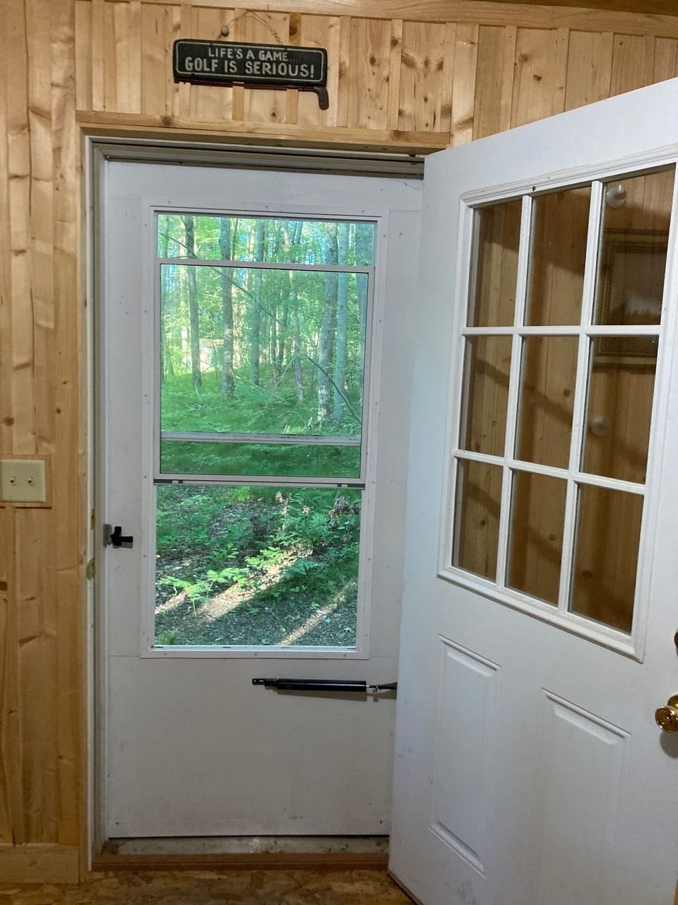 In the bunkhouse looking out