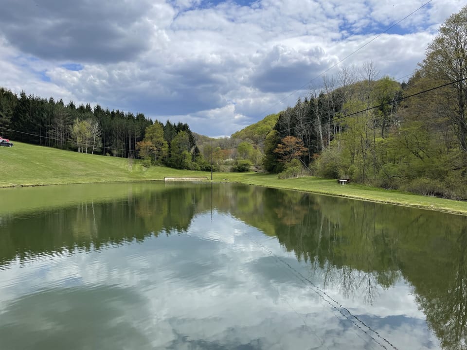 The lake is stocked with fish; feel free to bring your rod and reel! 