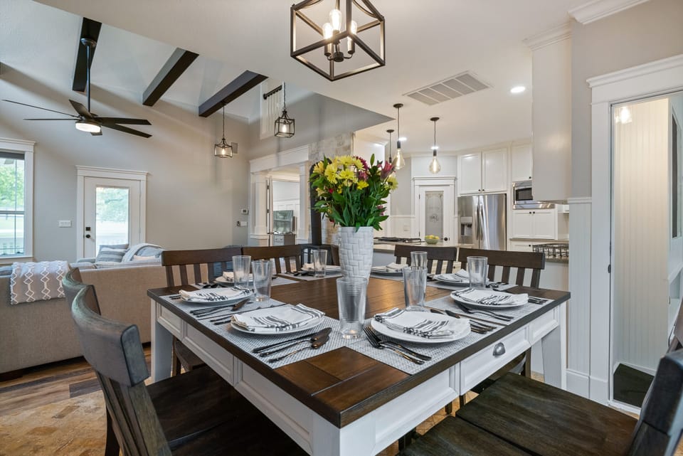 8-seat dining table and chairs