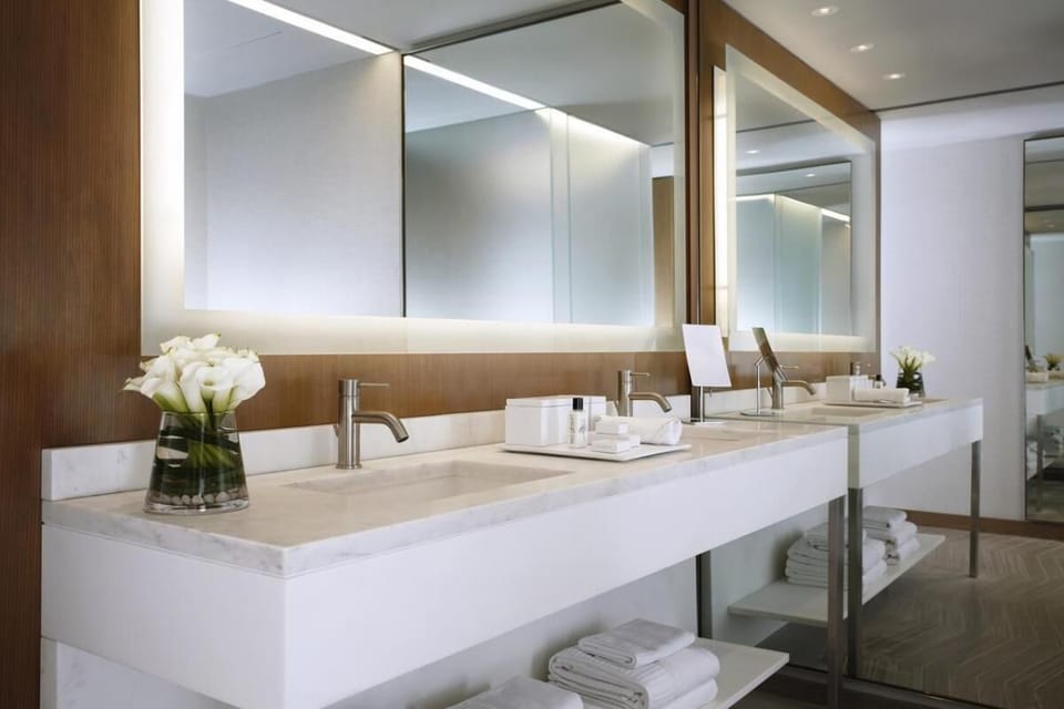Unwind with spa-like mirrors, plush towels, and calm finishes.