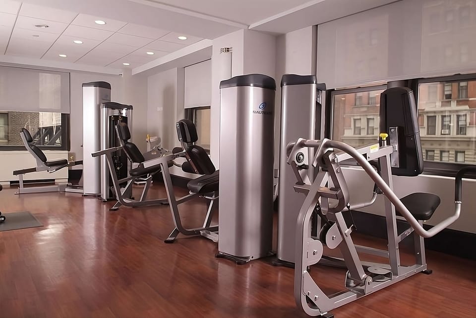 Keep your routine going with a spacious, sunlit fitness room.