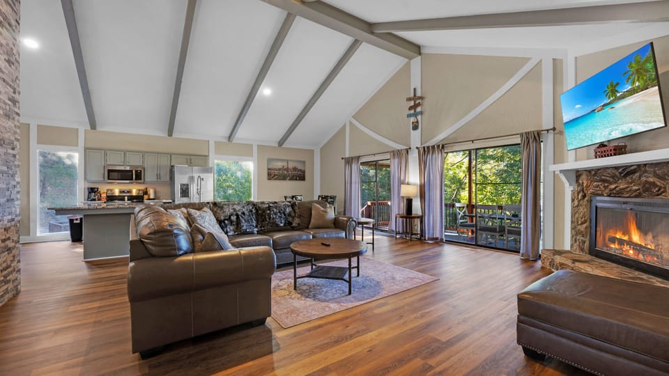 Main level living area and kitchen