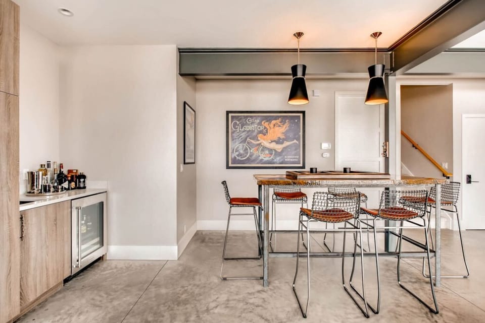 Enjoy board games or do a puzzle on the family room bar height table