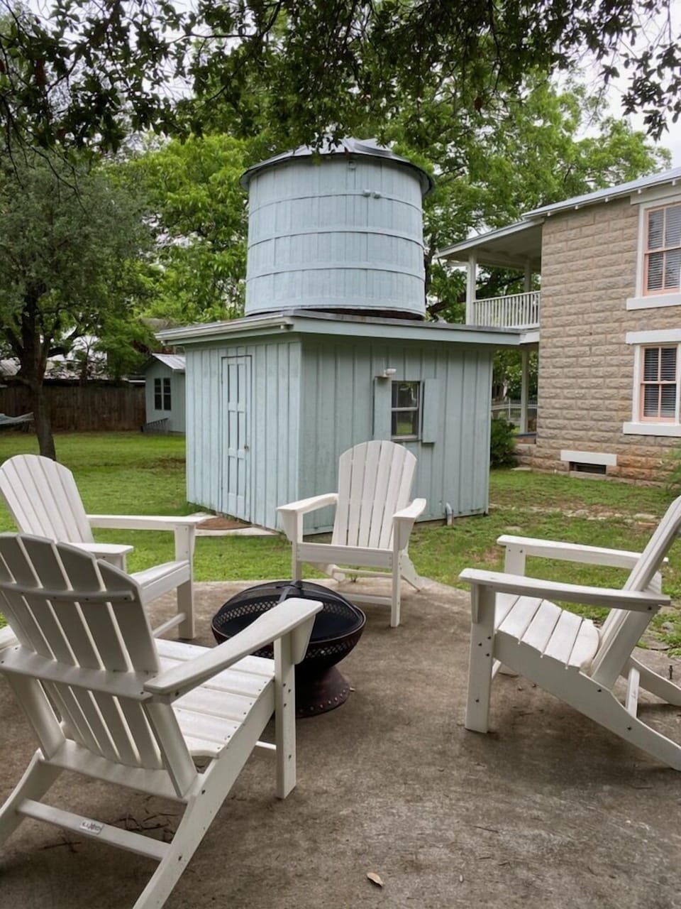 If a nice fire is your thing, move out back next to the historic Tank House.