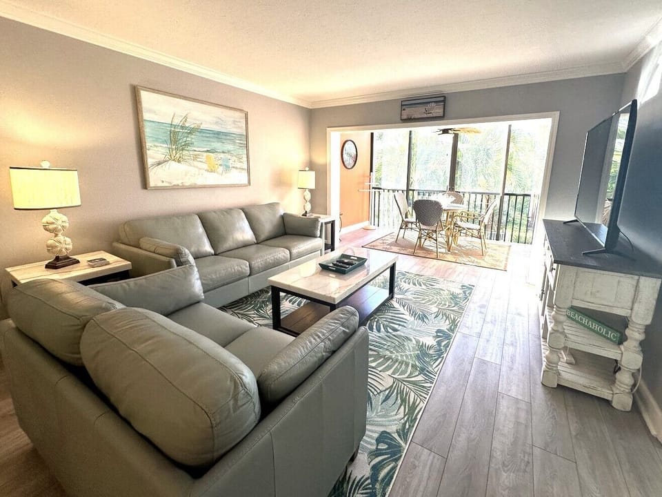 Living room - 65" TV, sleeper sofa