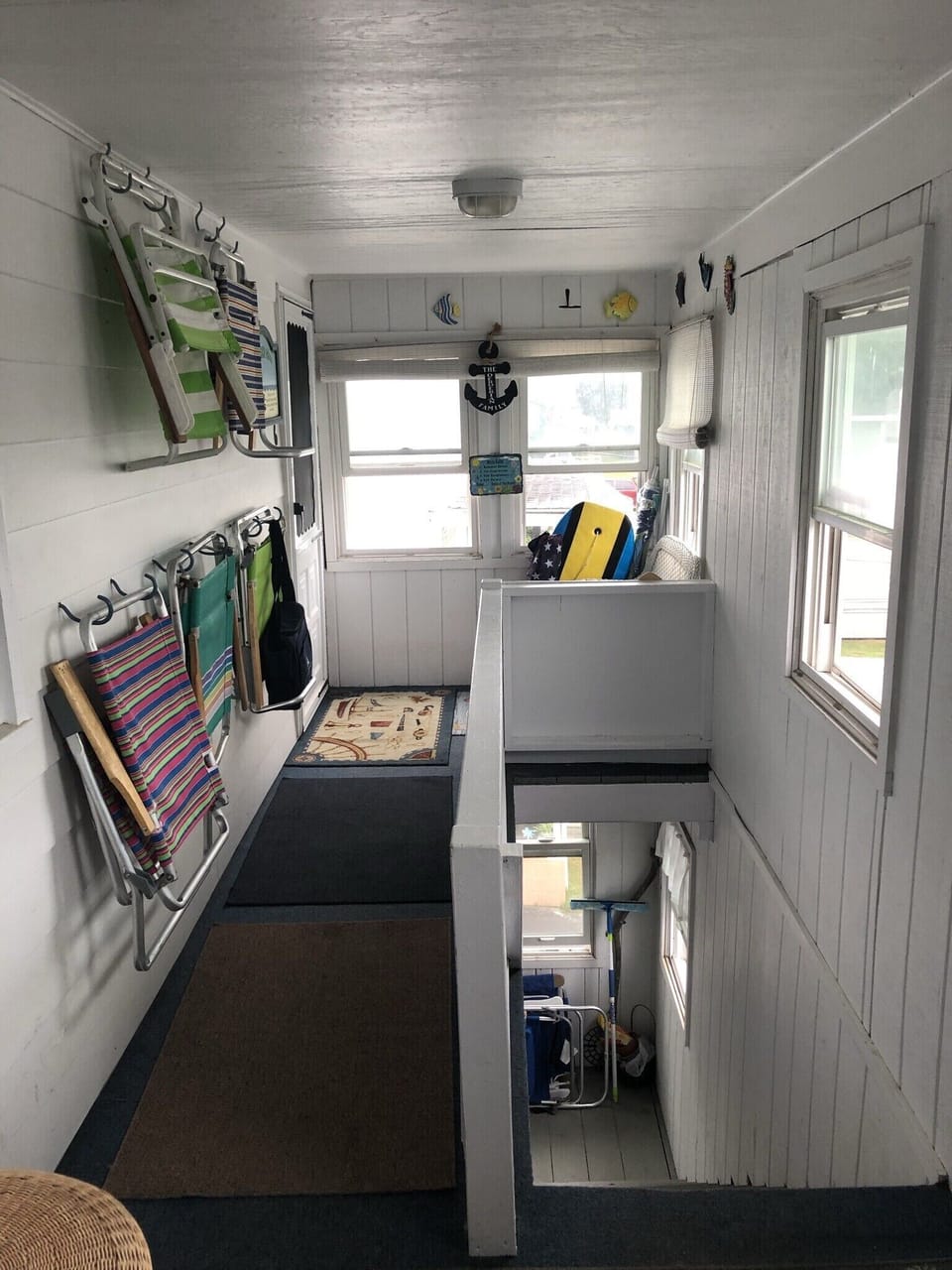 Top floor unit with space at the back door for storage with beach chairs!