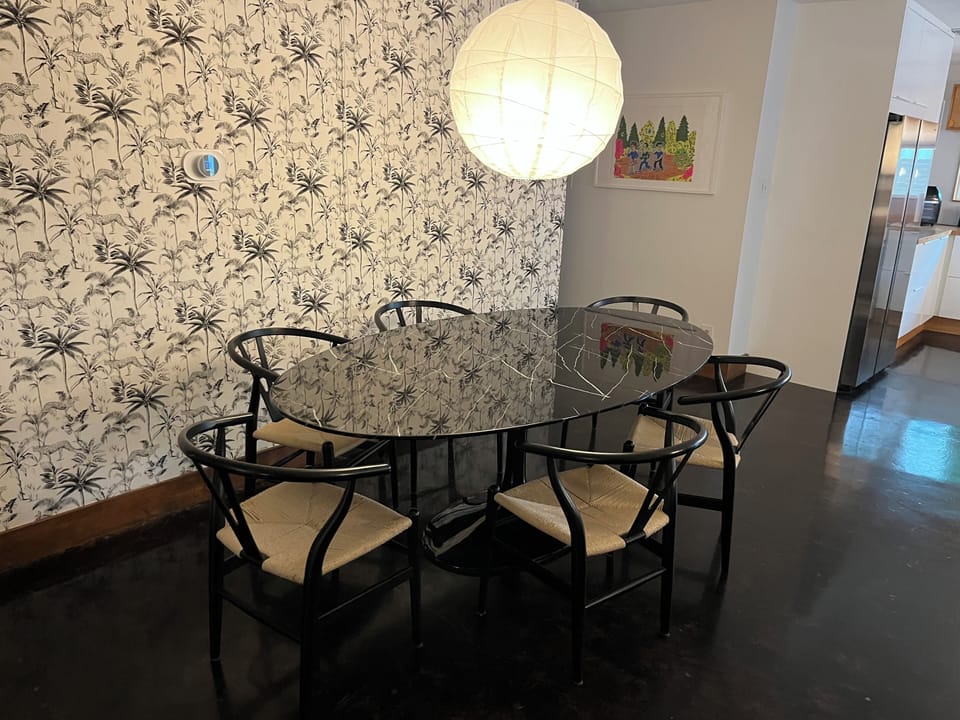 Large marble dining table