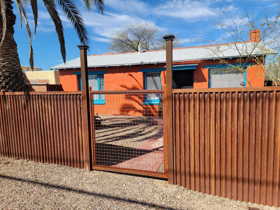 Fully fenced in and gated front yard