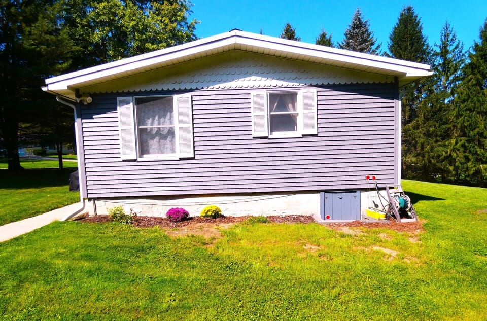 As you enter from the driveway
