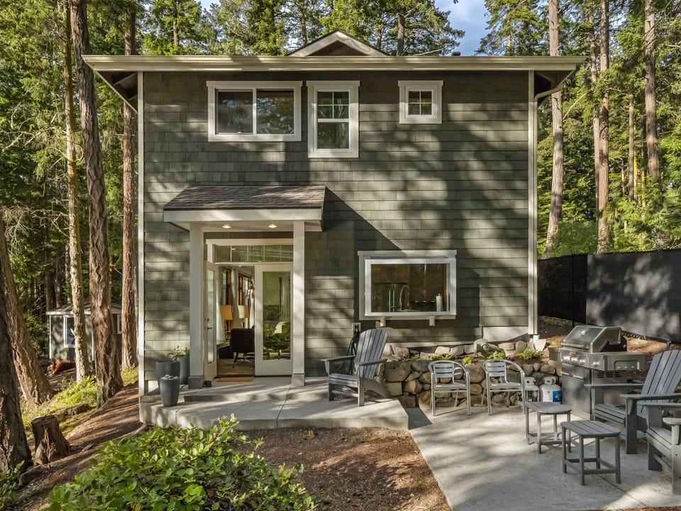 Patio with gas grill and outdoor seating