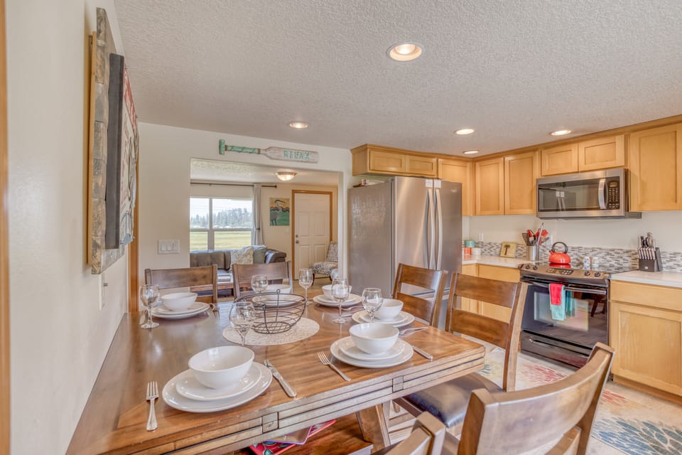 Dining and kitchen with amenities
