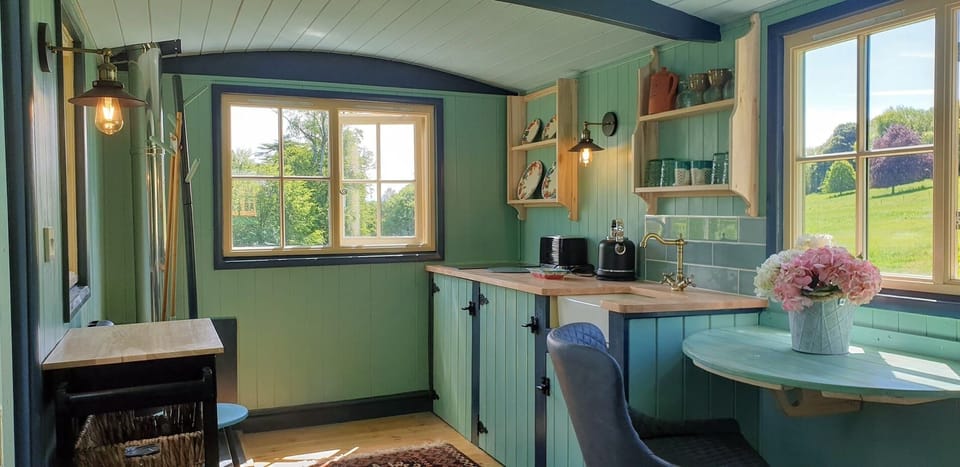 The 'Living hut' is beautifully and luxuriously appointed.