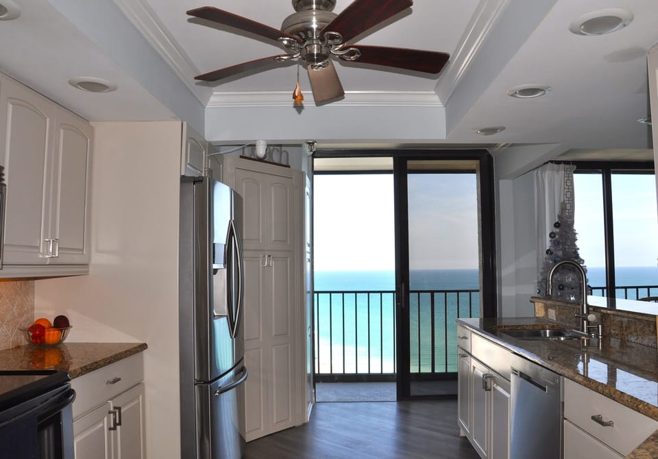 Walk out to Ocean balcony from kitchen 