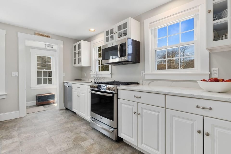 Kitchen with Door to Side Entrance Next to Cottage