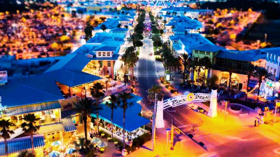 Pier Park is a newly built family lifestyle and entertainment center with shops, restaurants, ferris wheel, and movie theater.