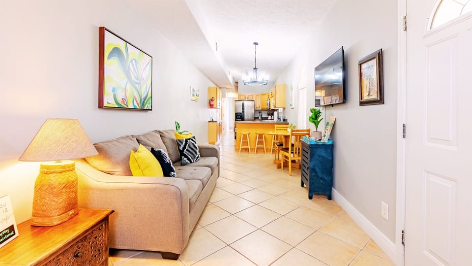 Cozy up on the Queen-sized sleeper sofa to watch your favorite movie or TV show.