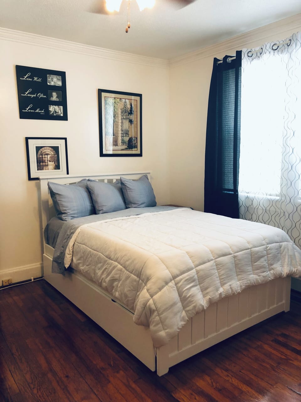 Full size bed with twin pull out