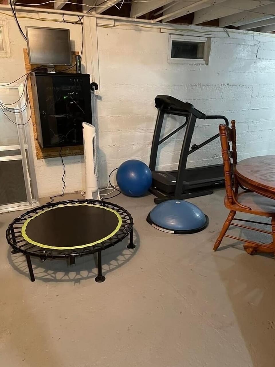 Basement work out area