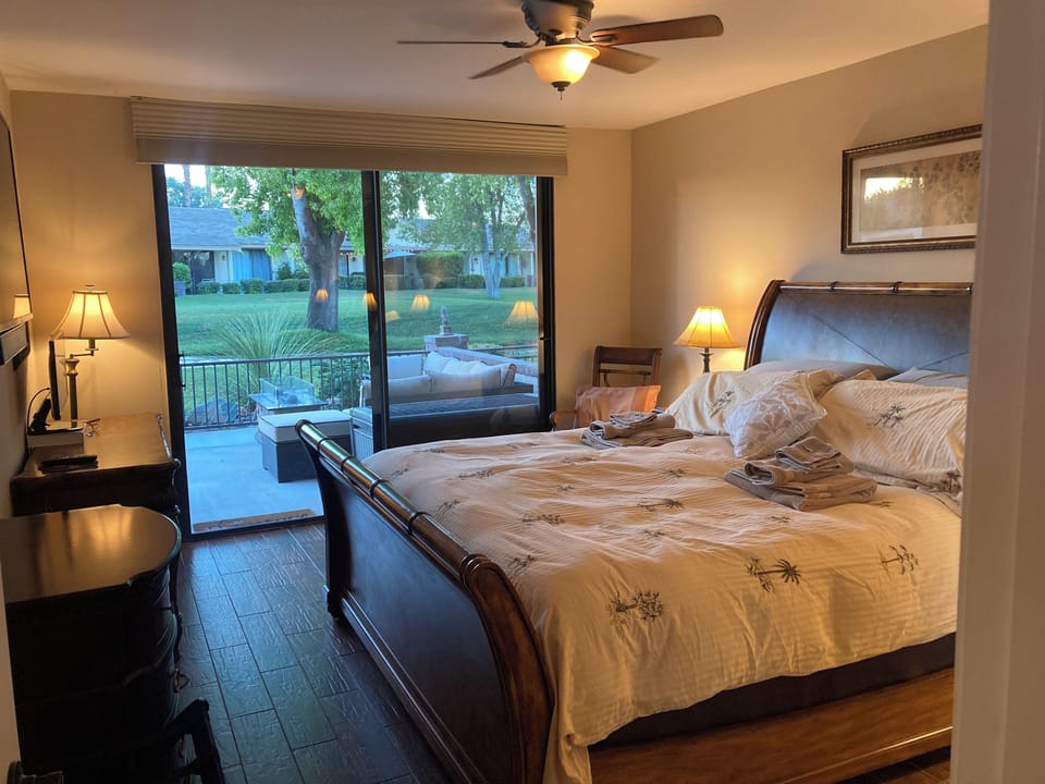 Master bedroom w California King Tommy Bahama bedroom set by Lexington