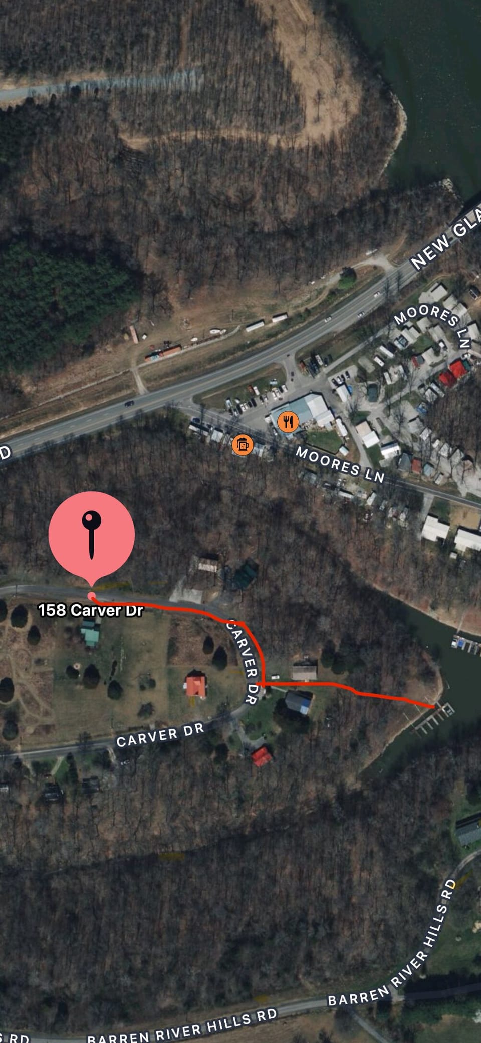 Walk to the dock. Good swimming an fishing