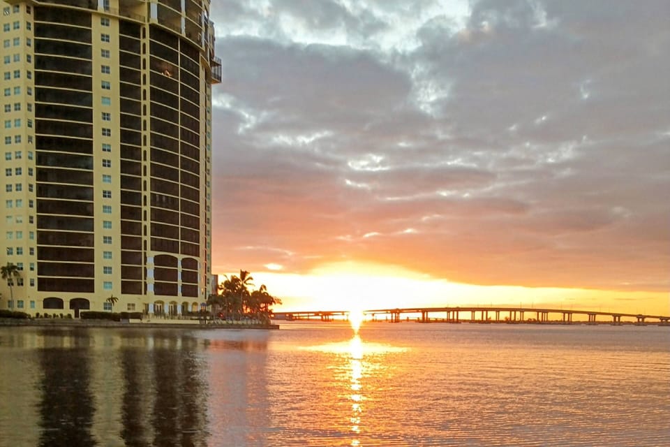 Unforgettable sunsets occur over the Caloosahatchee River; easily enjoyed from the back of the property.