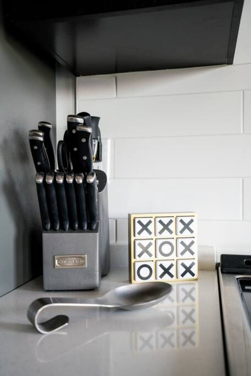 Fully stocked kitchen.