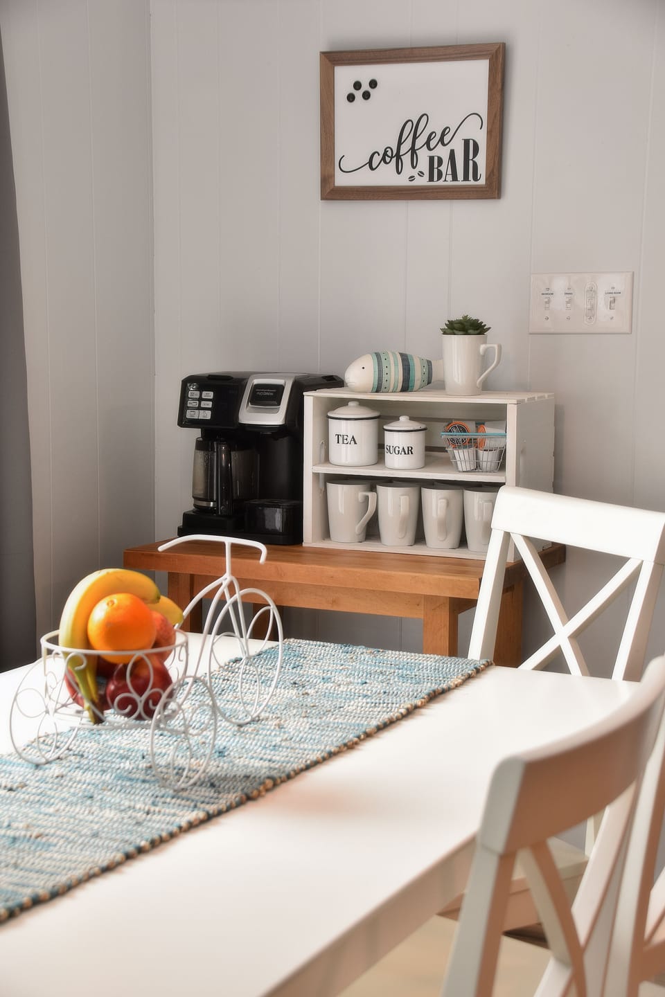 coffee bar with starter supply