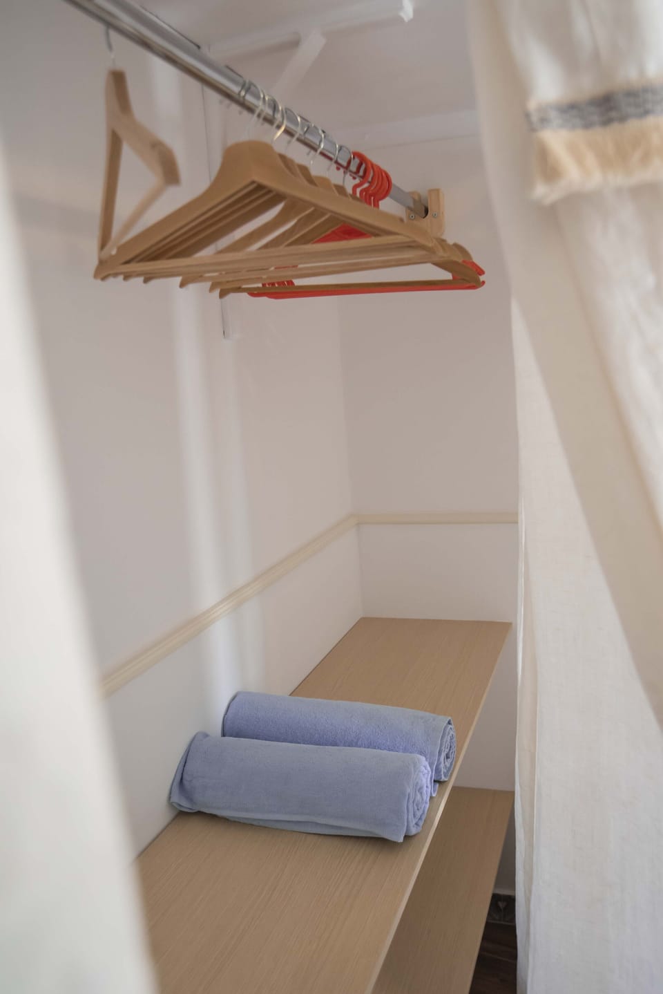 The wardrobe from inside.