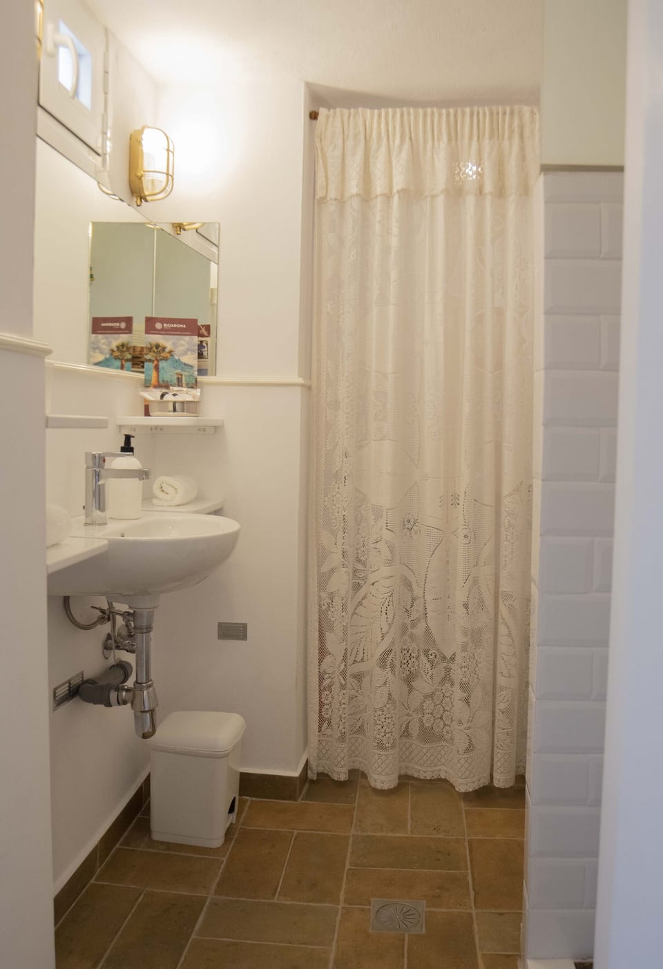 The bathroom is tiny but very functionable.