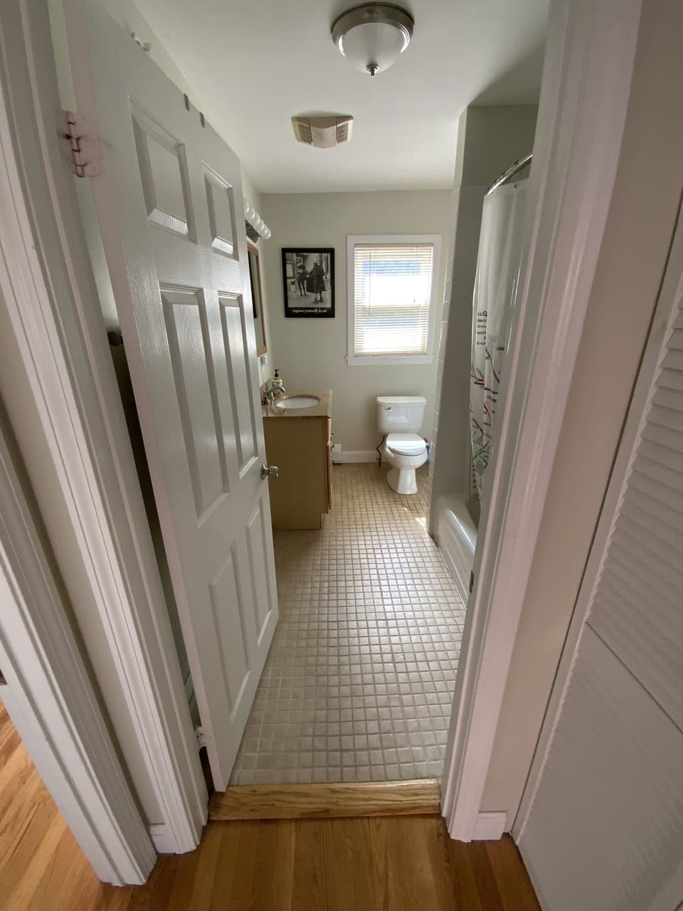Full bathroom with shower and bathtub