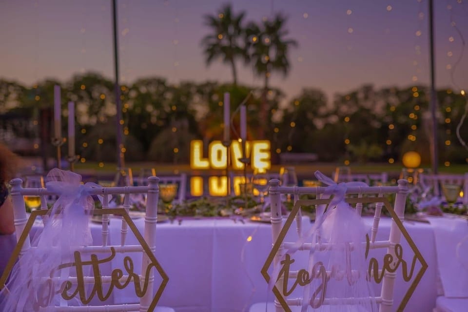 Outdoor banquet area