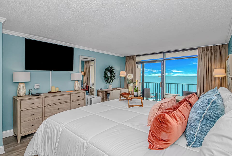 Watch your favorite romantic movie from bed - or simply enjoy the view!