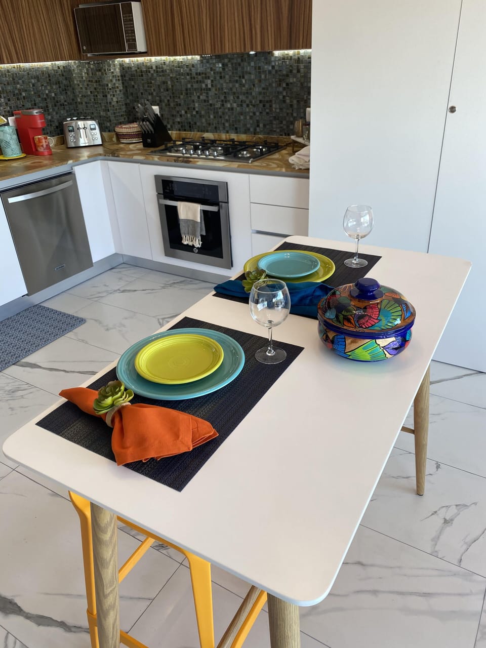 Colorful dinnerware for your eating enjoyment!
