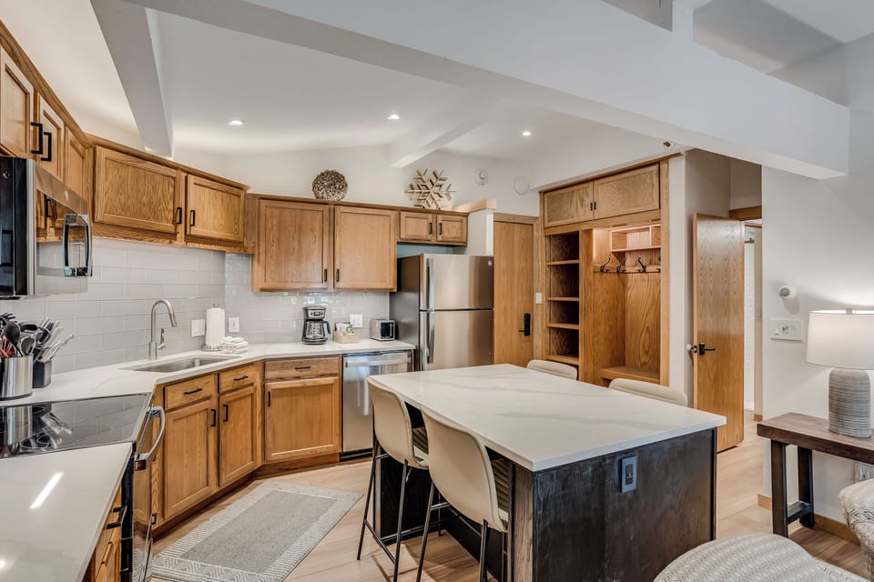 Fully remodeled kitchen with island
