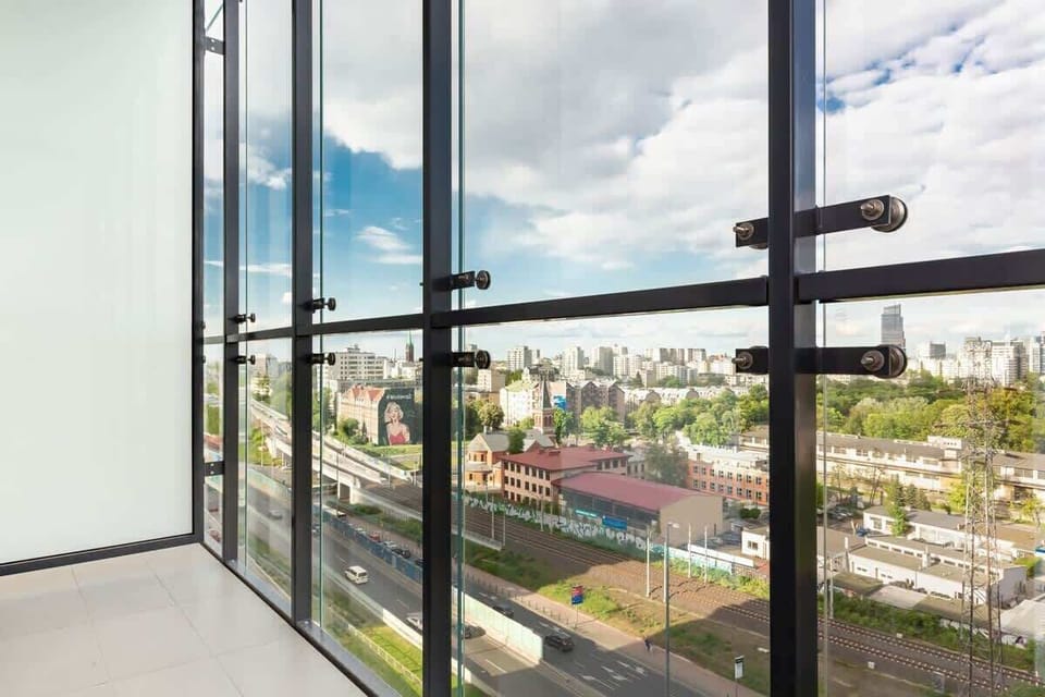 A view of the surrounding area from the balcony.