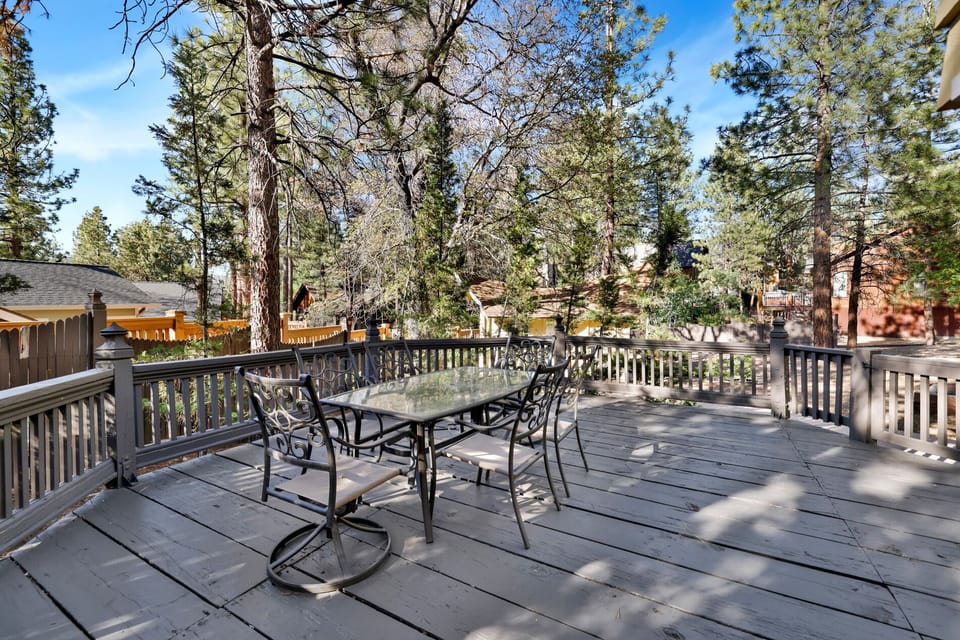 Spacious patio with cozy seating and scenic views, perfect for morning coffee, evening relaxation, or lively gatherings under the open sky.