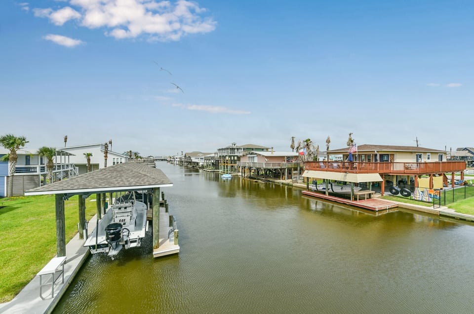 Bait shop is at the end of the canal.