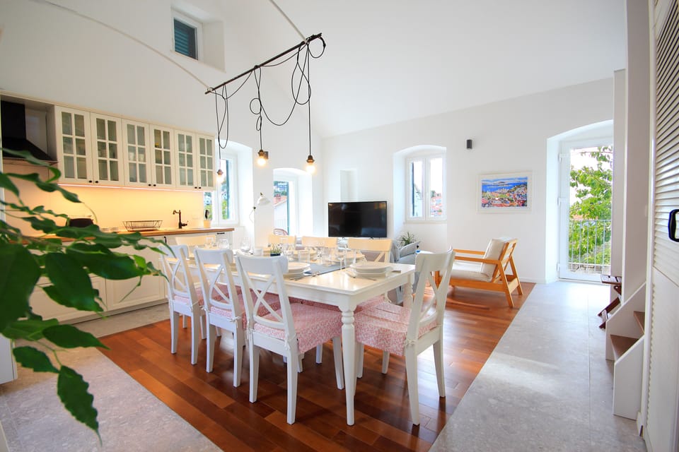 Indoor dining/living area with kitchen