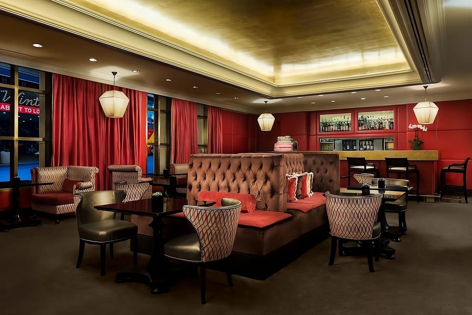 Sink into plush lounge seating for a cozy nightcap.