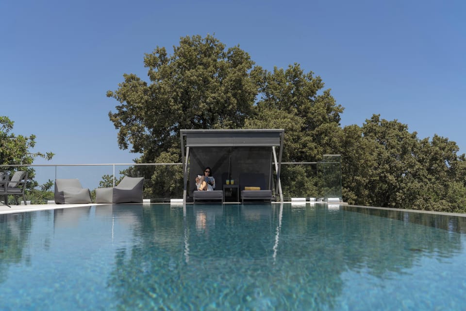 Relax by the private pool and enjoy the serene surroundings.