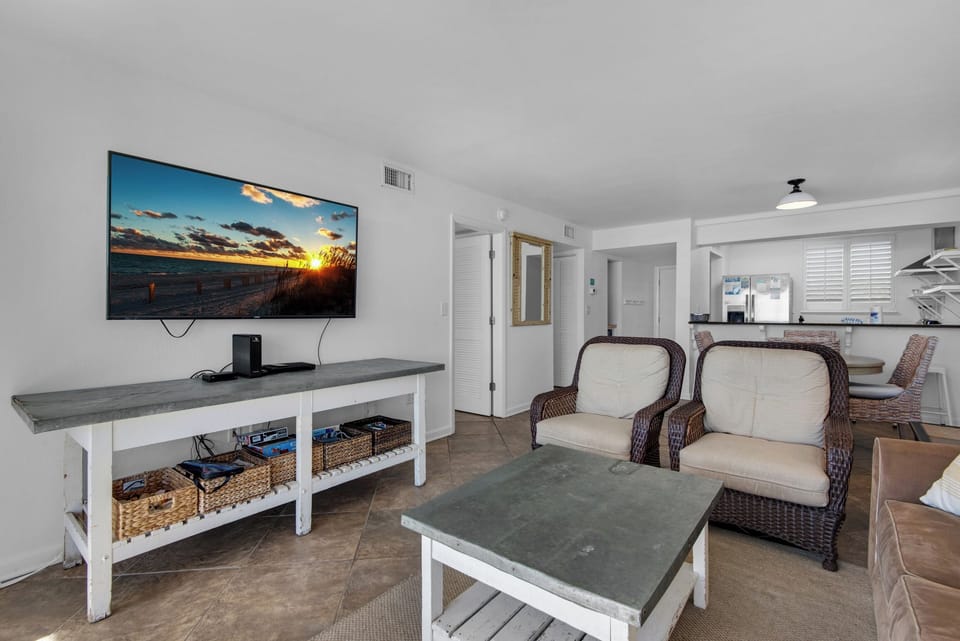 Enjoy a movie on the flat screen