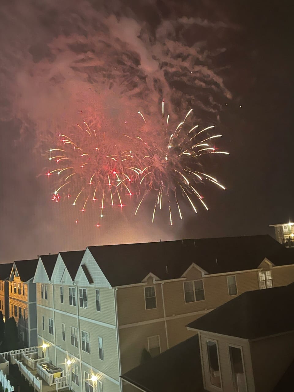 Friday night fireworks from 4th floor window. 