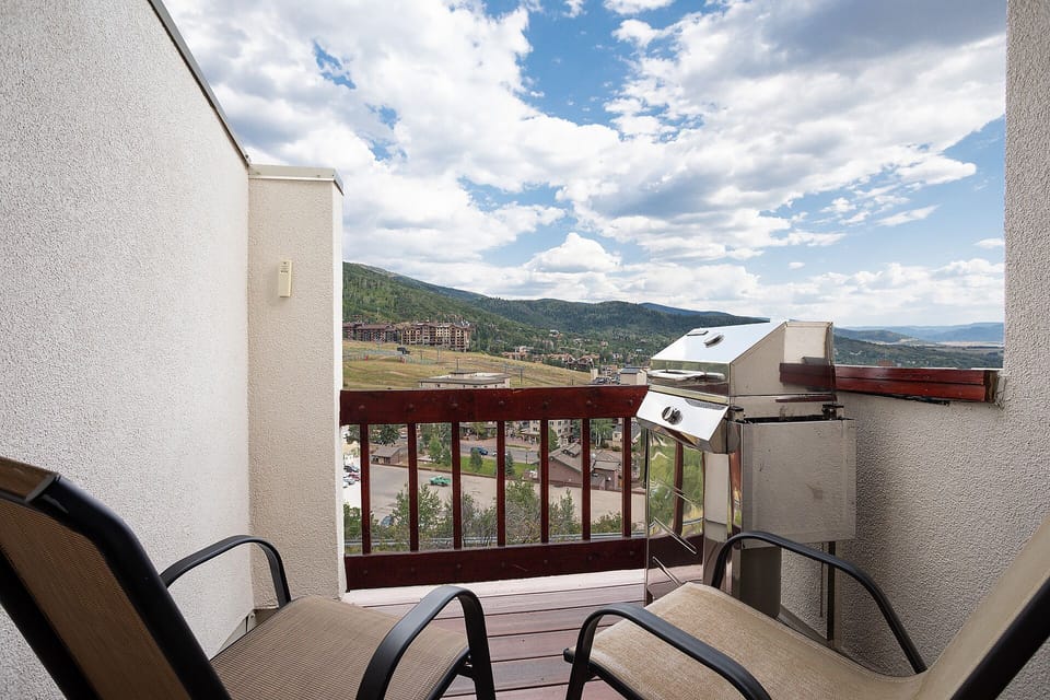 Step onto your private balcony and soak in breathtaking mountain vistas while grilling your morning coffee or evening meal.