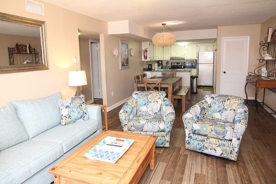 View from Living Room towards Dining and Kitchen