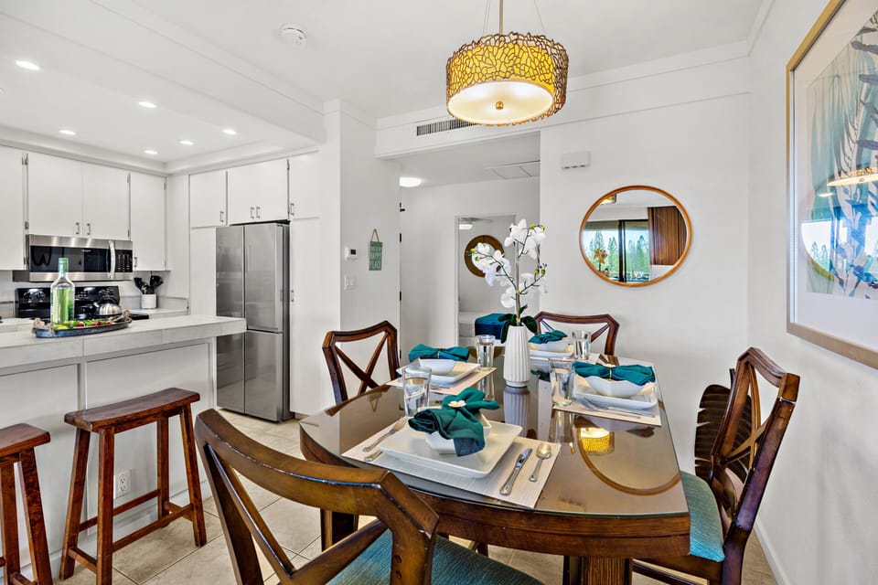 Open dining area with seating for the whole group.