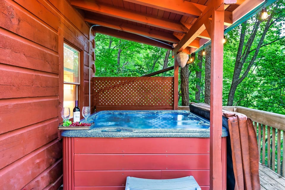 Bask in the intimate hot tub while listening to the birds chirp
